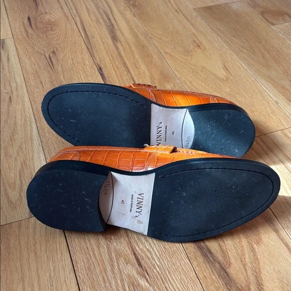 Men’s Vinny’s “Townee” leather crocodile brown loafers Sz 40 - Picture 11 of 12